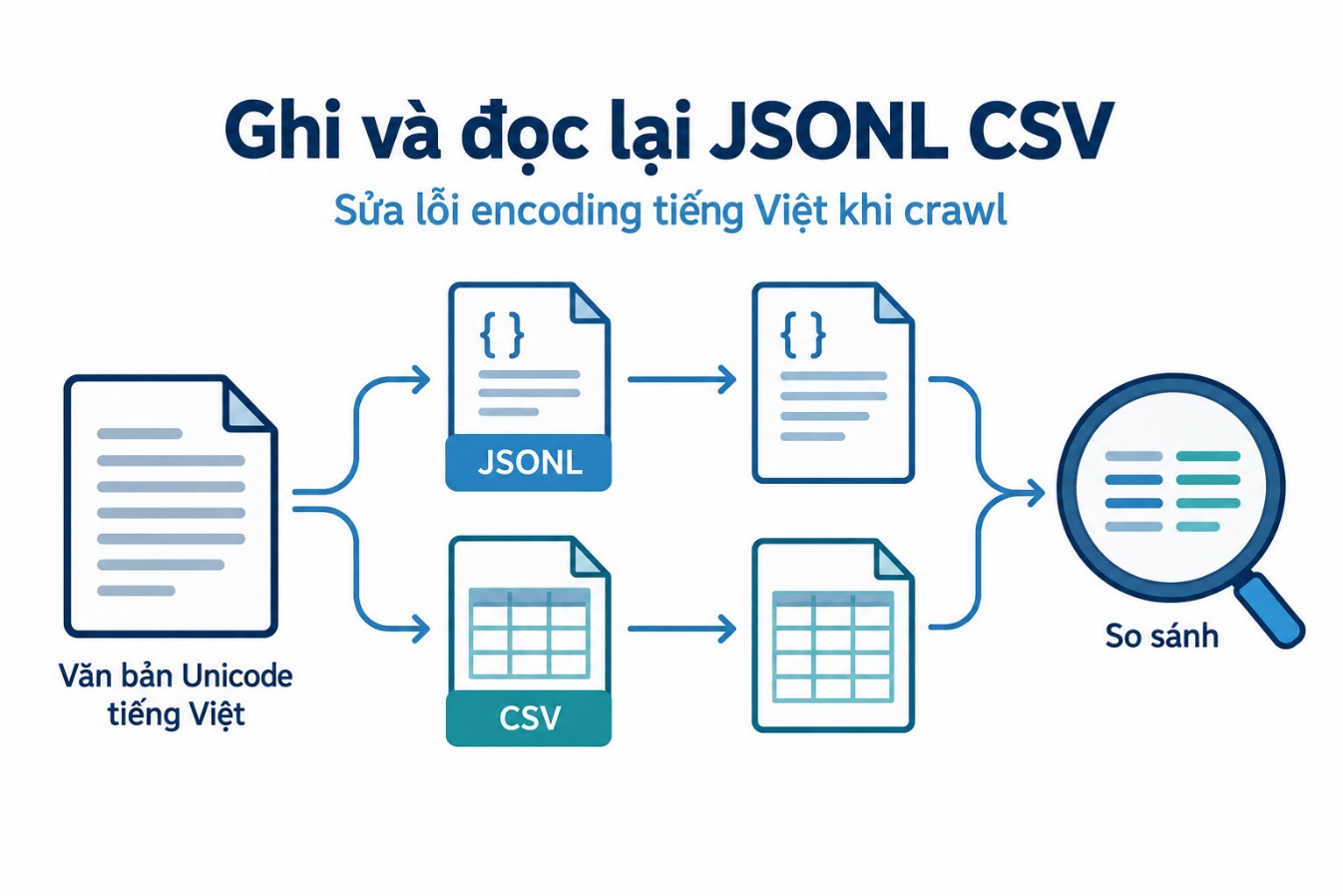 Ghi và đọc lại JSONL CSV