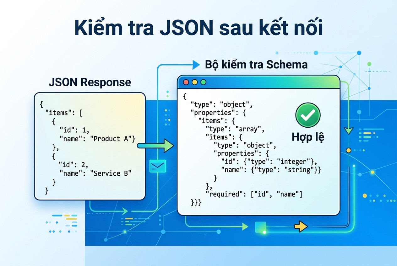 Kiểm tra JSON sau kết nối