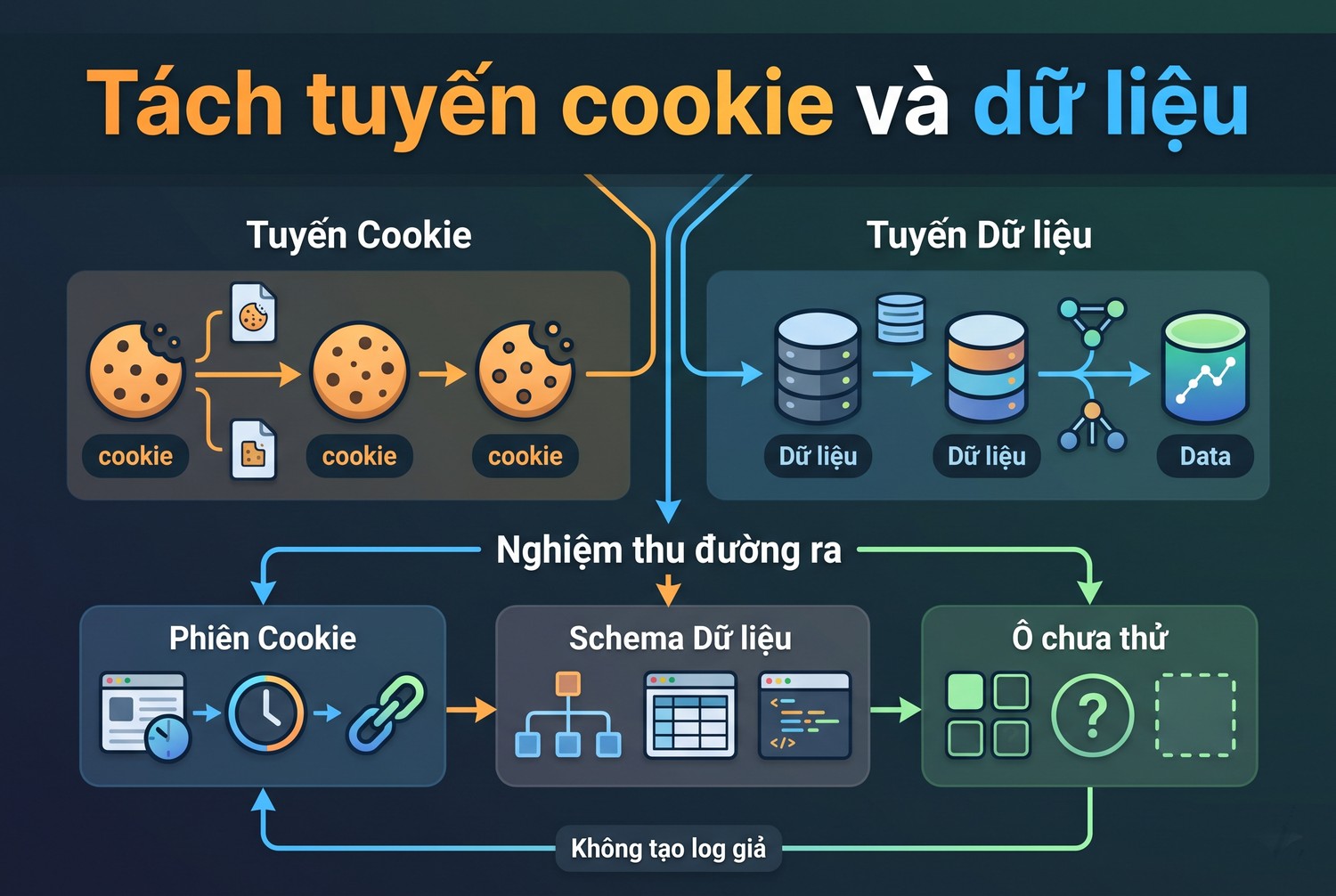 Tách tuyến cookie và dữ liệu