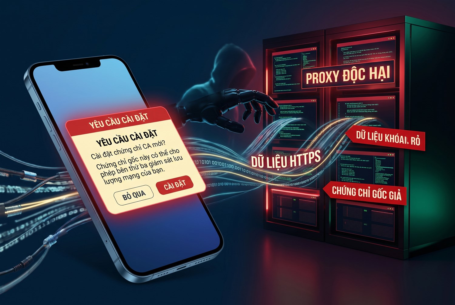 Proxy độc hại và chứng chỉ gốc giả