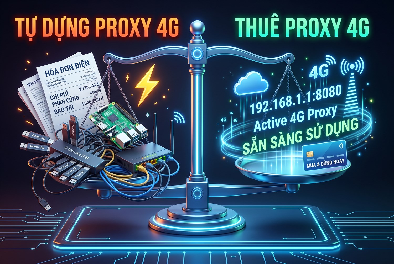 Tự dựng và thuê proxy 4G