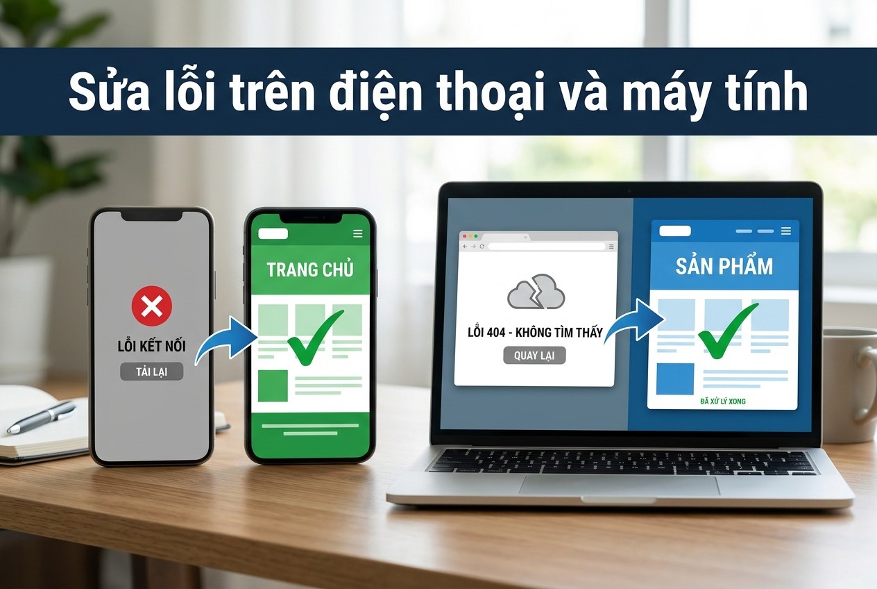 Sửa lỗi trên điện thoại và máy tính