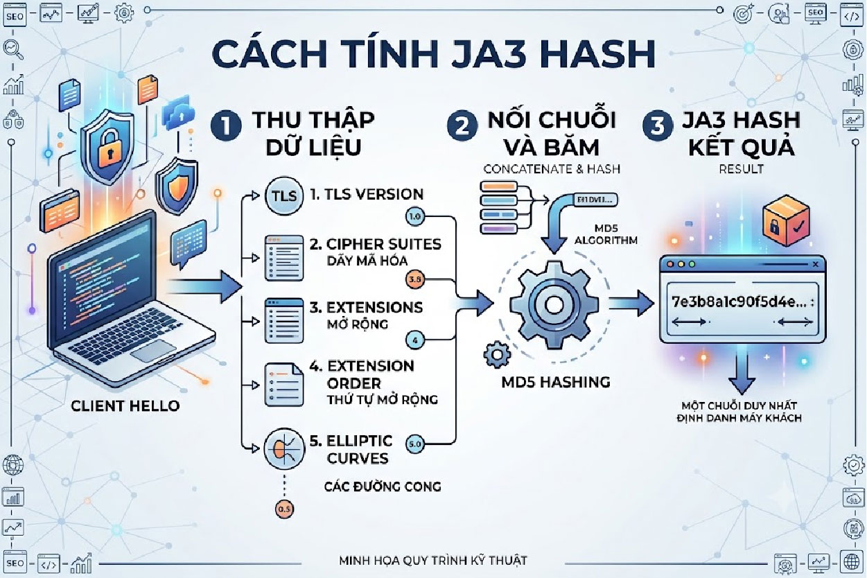 Cách tính JA3 hash