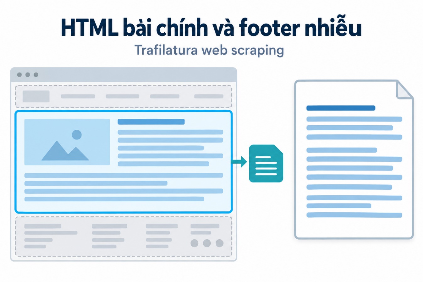 HTML bài chính và footer nhiễu