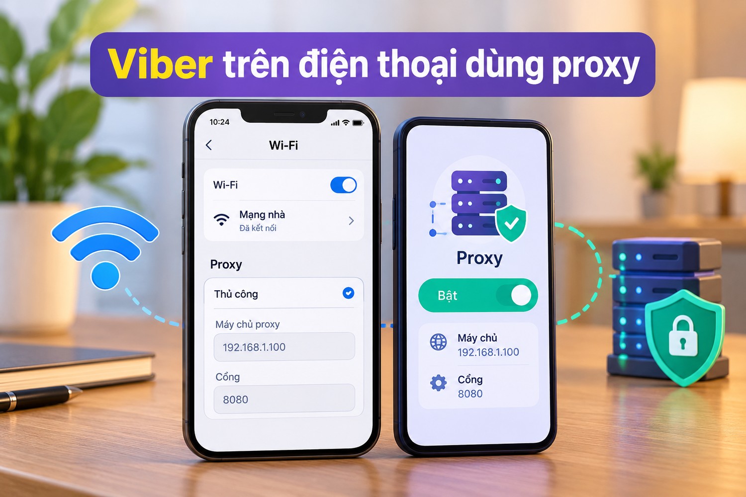 Viber trên điện thoại dùng proxy