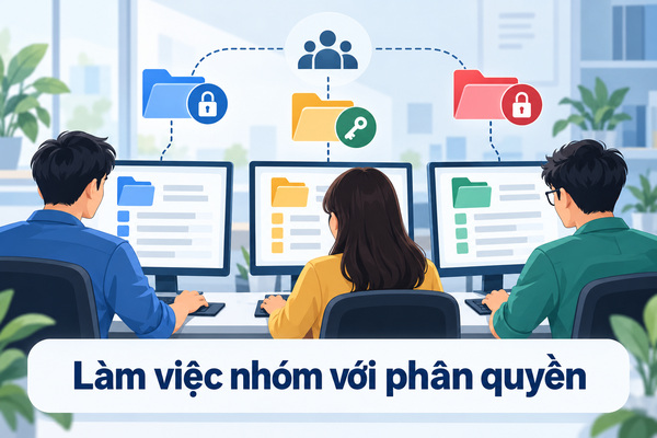 Làm việc nhóm với phân quyền