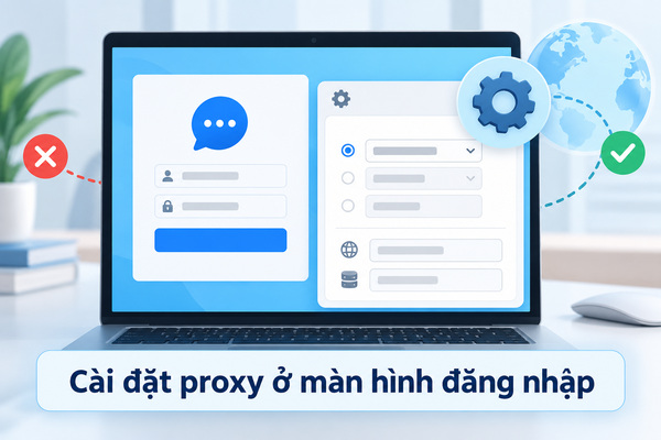 Cài đặt proxy ở màn hình đăng nhập