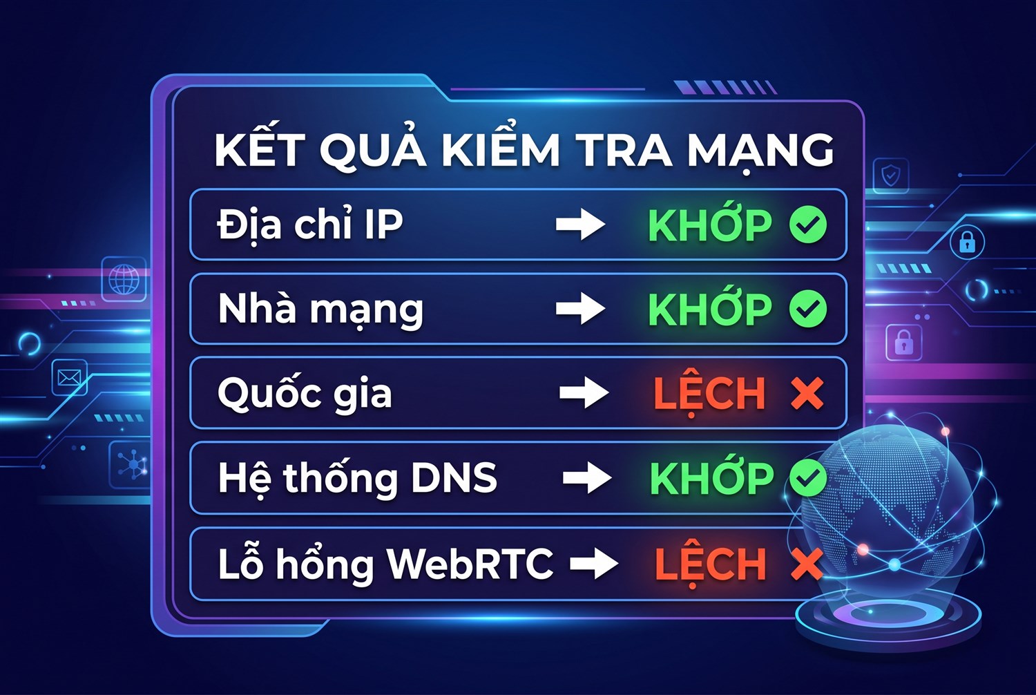 Đọc kết quả mạng