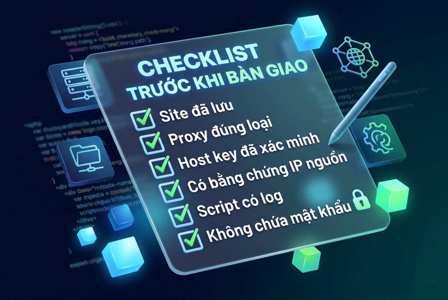 Checklist trước khi bàn giao