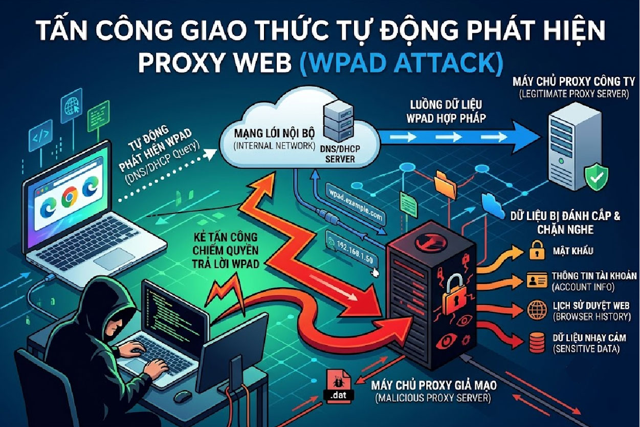 Tấn công Giao thức Tự động Phát hiện Proxy Web