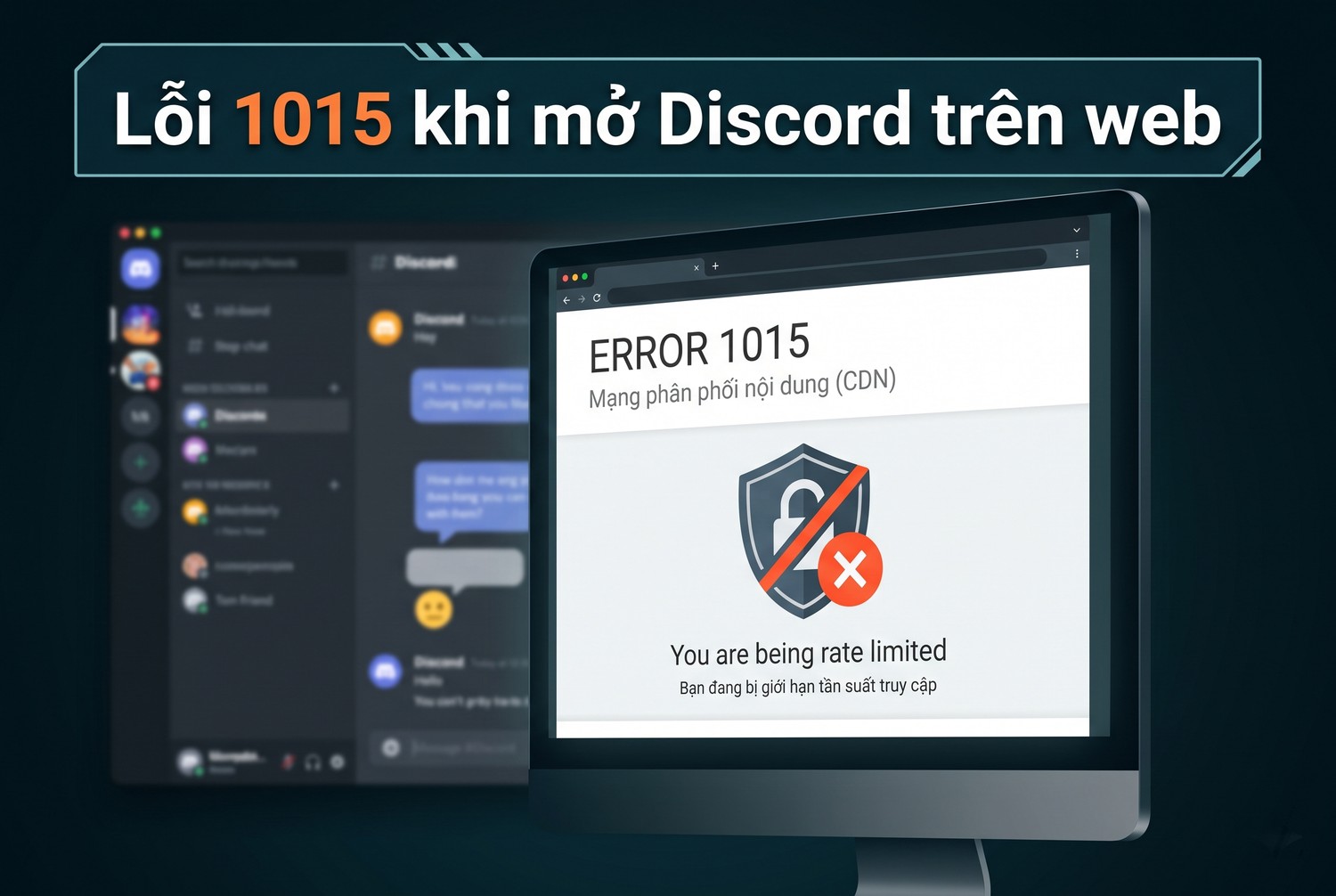 Lỗi 1015 khi mở Discord trên web