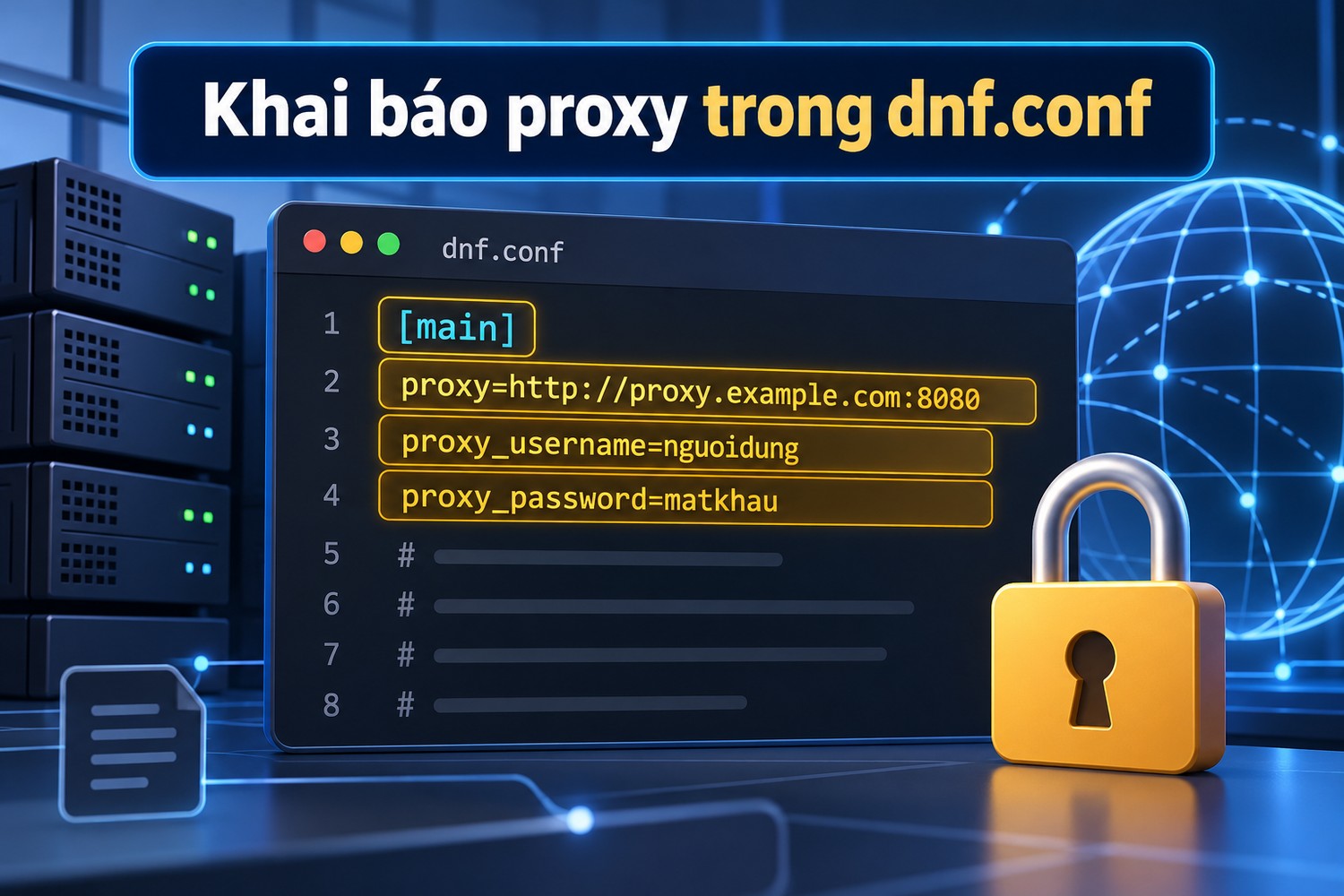Khai báo proxy trong dnf.conf