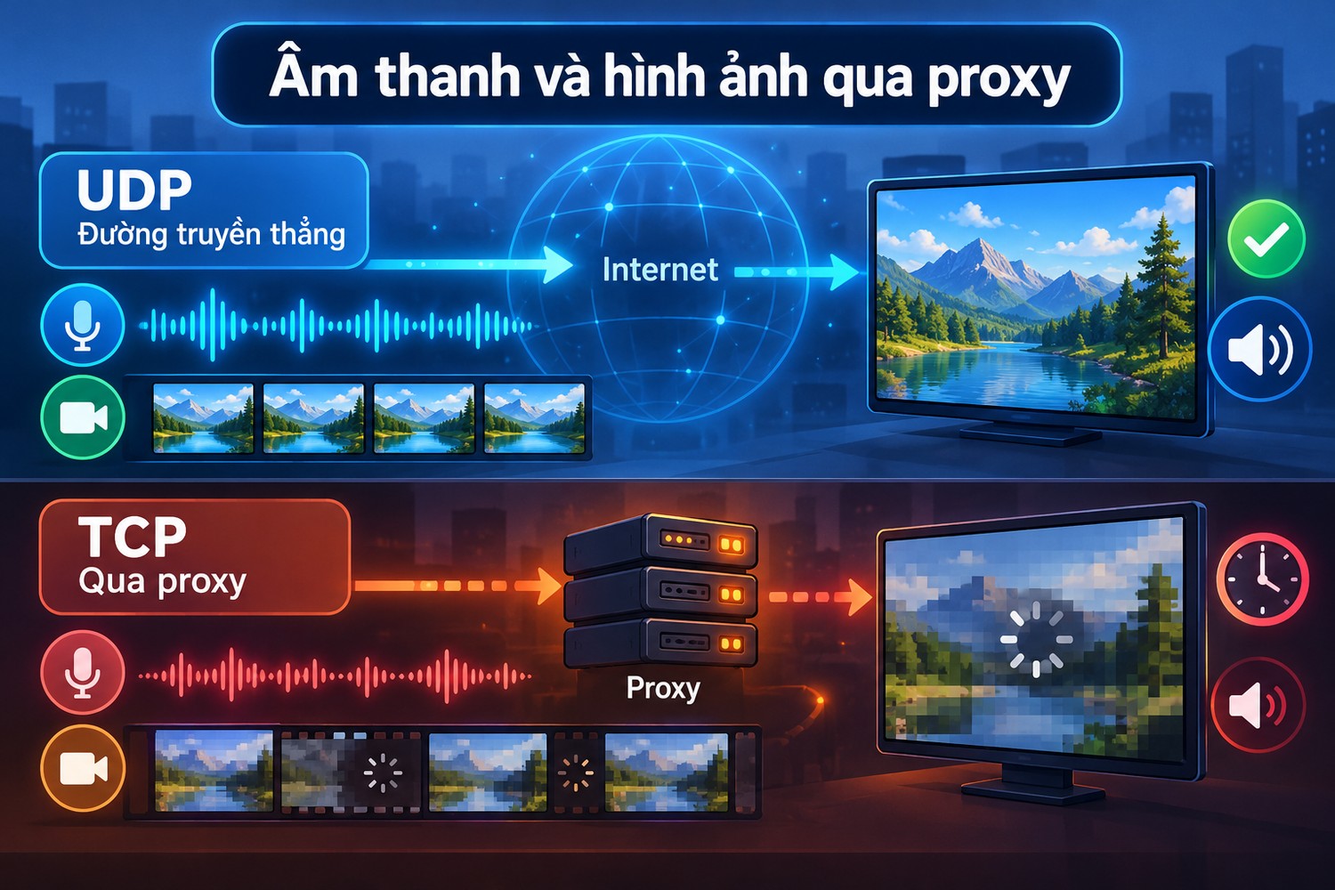 Âm thanh và hình ảnh qua proxy