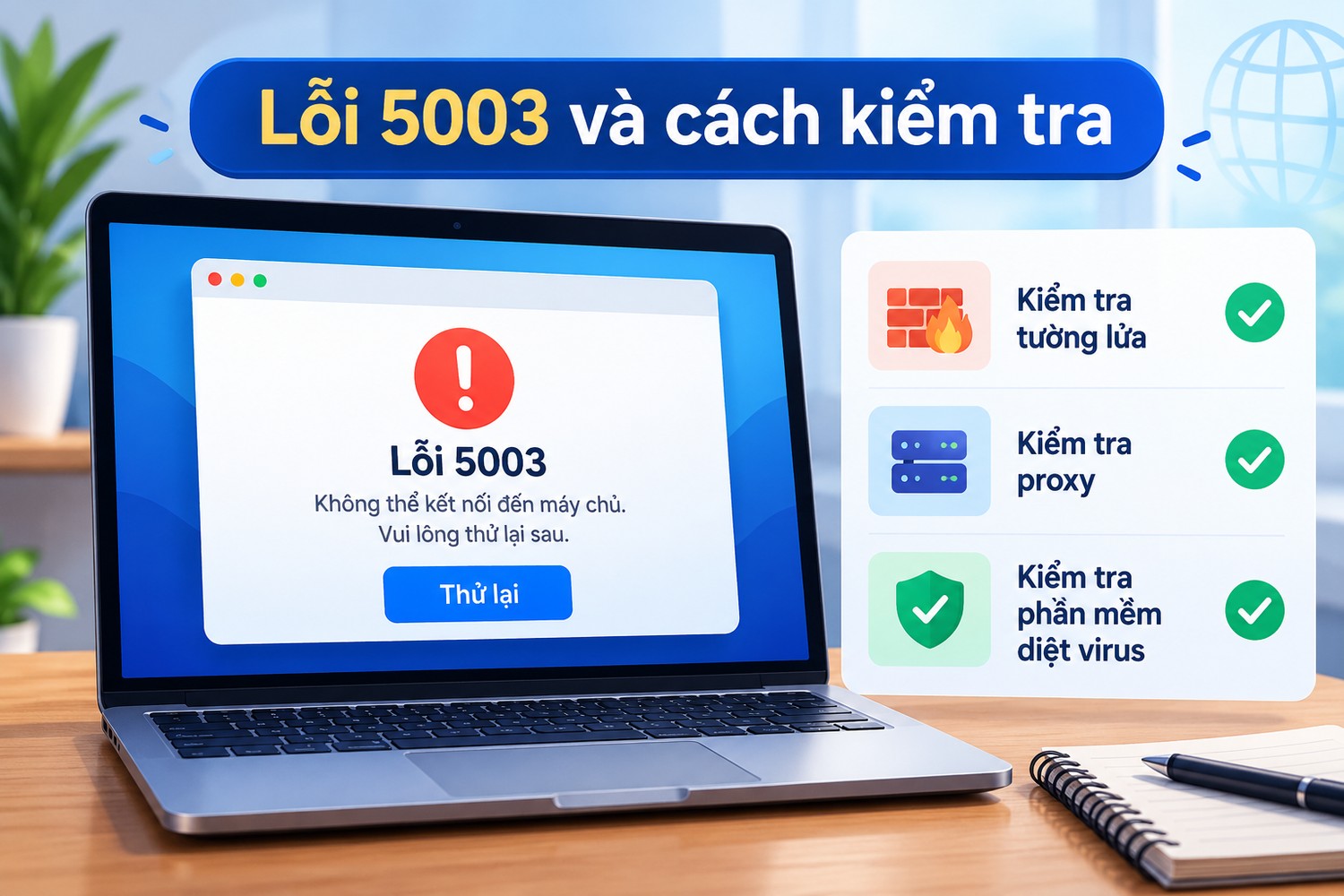 Lỗi 5003 và cách kiểm tra